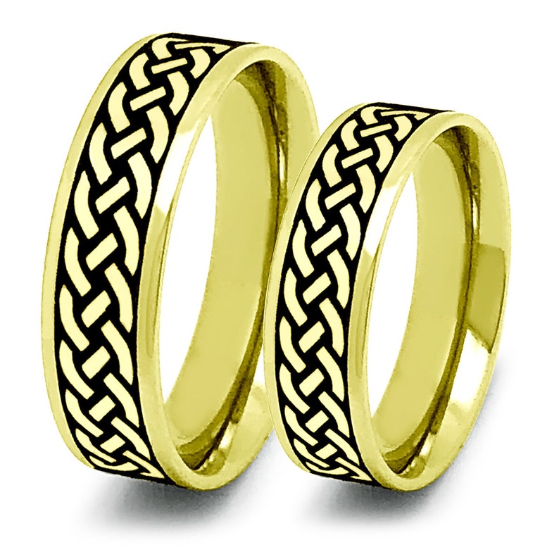 6mm Claddagh Rings,Celtic Claddagh Wedding Rings,Celtic Band for Men and Women Tungsten Celtic Claddagh Rings Couples Ring Set