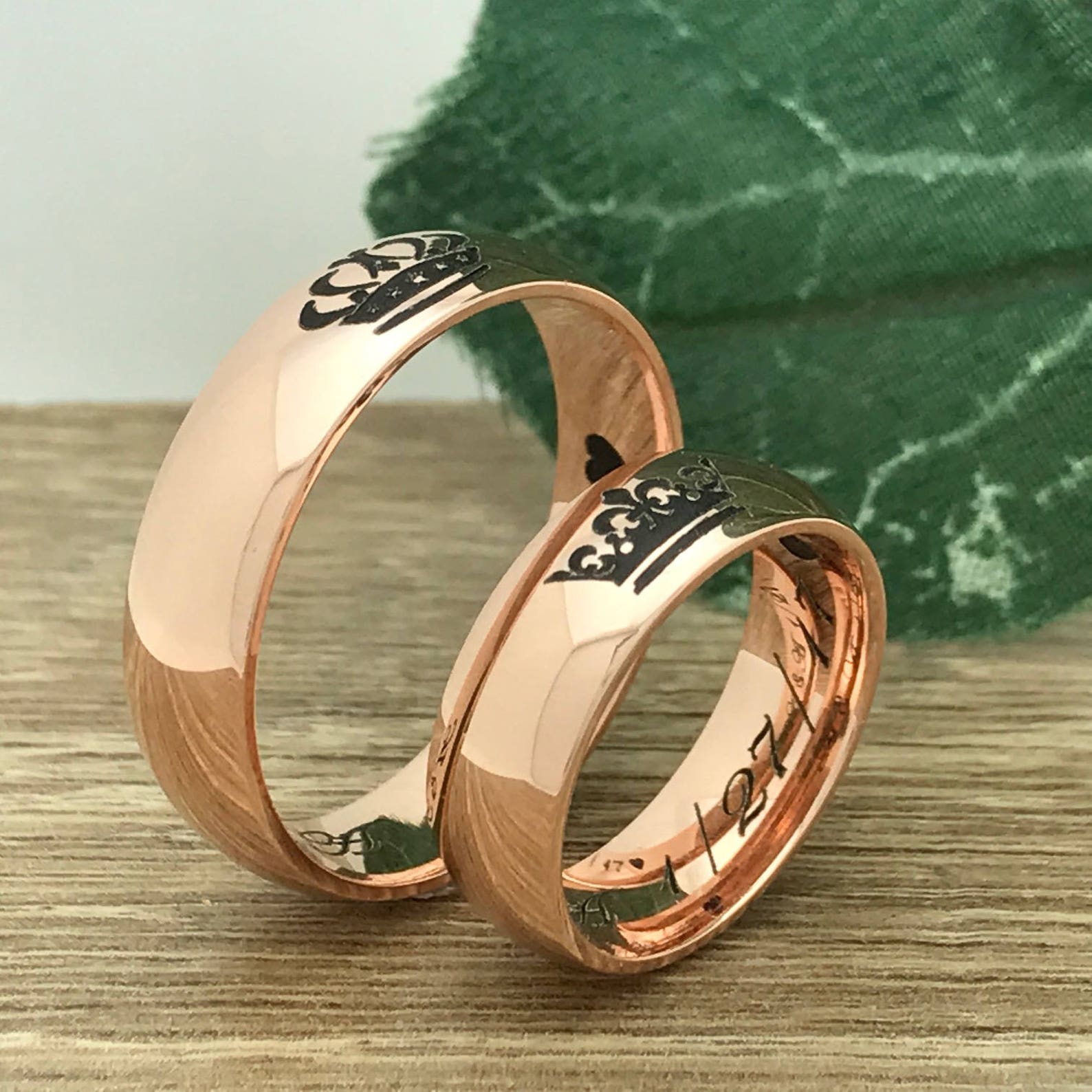 5mm King and Queen Rings Personalized Engrave Rose Gold Etsy 5mm King and Queen Rings Personalized Engrave Rose Gold Etsy