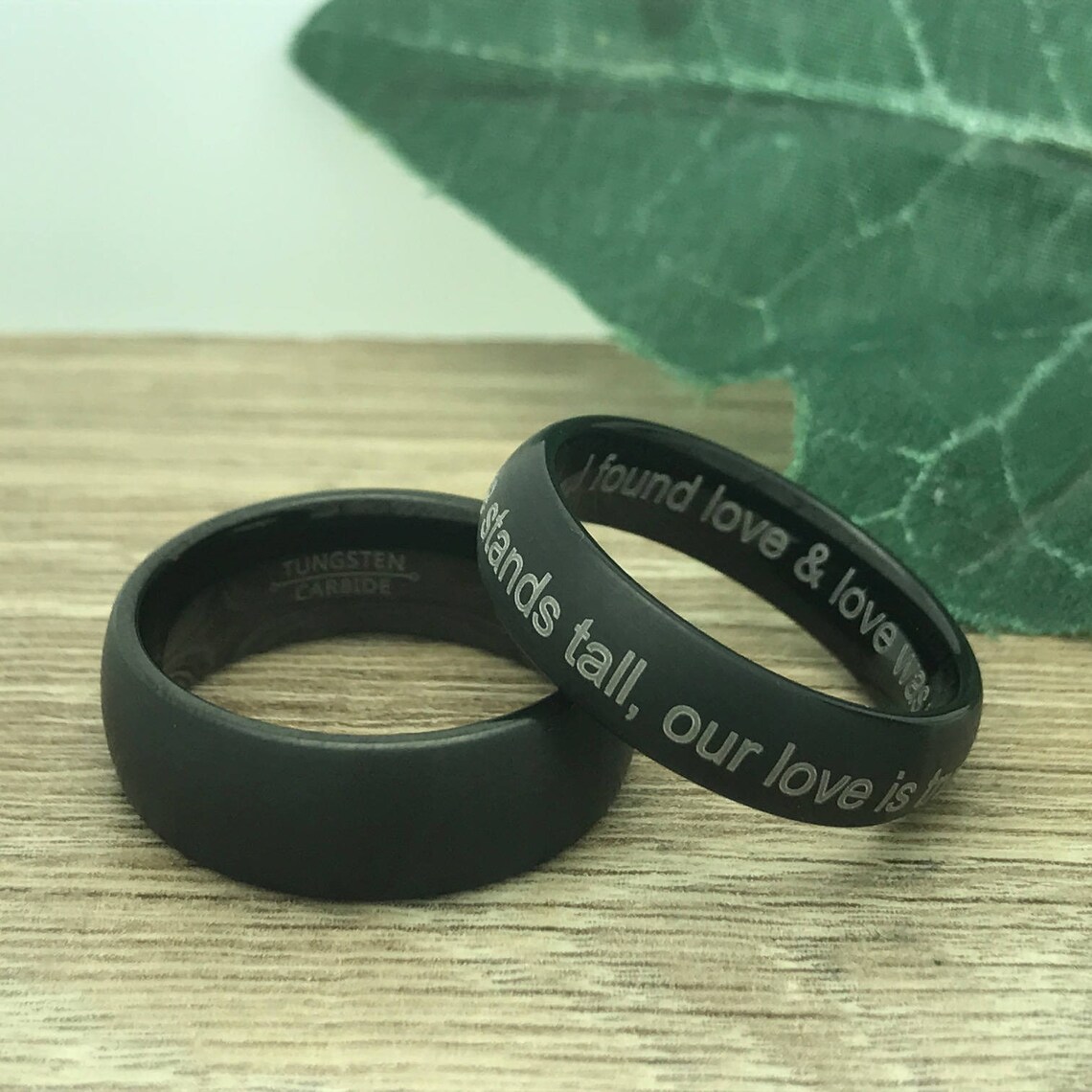 8mm/6mm His &amp; Hers Tungsten Wedding Rings Personalize Engrave | Etsy