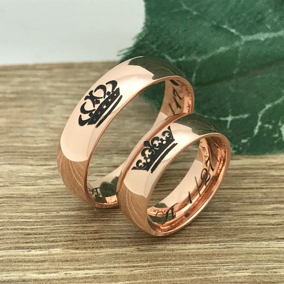 King and cheap queen tungsten rings