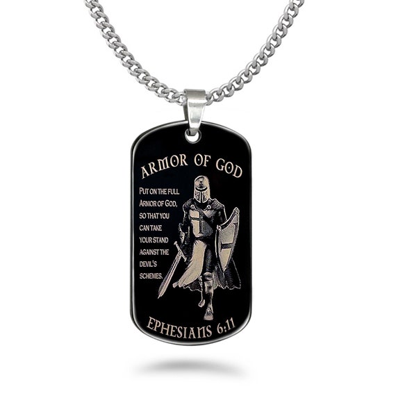Armor of God Dog Tag Necklace 