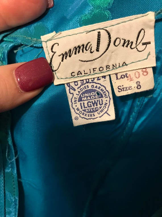 Emma Domb Vintage Blue Taffeta Gown