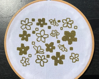Pyrex Spring Blossom Cross Stitch Pattern PDF