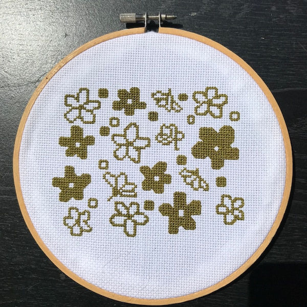 Pyrex Spring Blossom Cross Stitch Pattern PDF