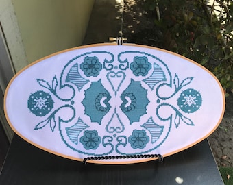 Pyrex Horizon Blue Cross Stitch Pattern PDF