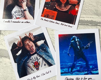 Eddie Munson Polaroid Style Mini Prints, Stranger Things Inspired, Keepsake, Room Decor, Photo Collage, High Quality Prints