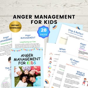 Anger Management for Kids, Coping Skills, Calming Strategies, Therapy Resources, Emotional Regulation, Download