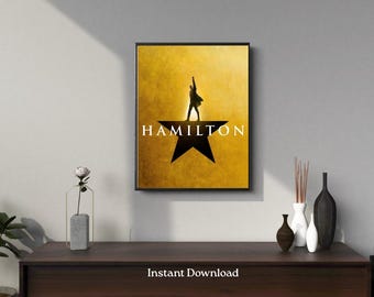 Musical Theatre Poster Hamilton Musical Bedroom Wall Art Posters, Musical Decor Gift, Retro Wall Collage Film Posters Download