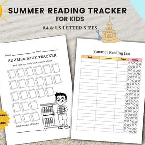 Summer Reading Tracker for Kids with 2025 Summer Planner Editable Kids Summer Schedule Activities Summer Bucket list Printable Download