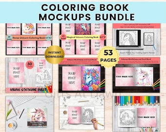 Mockup di pagine da colorare MRR Master Resell Rights Mockup di pagine da colorare PLR per bambini Contenuto KDP A+, Etsy Listings Download Canva