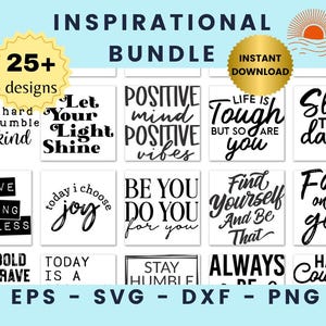 Inspirational Quotes SVG Bundle Resell svg Positive Quotes svg png, Motivational Gifts SVG Bundle Instant Download, Free Bonus