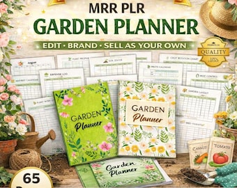 Garden Planner Printable PLR Editable Gardening Journal MRR Canva Template Garden Organizer, Plants Records Homestead  A4 US Letter Download