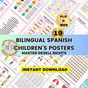 Bilingual Spanish Educational Posters for Kids, 19 Colorful Posters Education Resources, Homeschool Resources, Classroom Decor