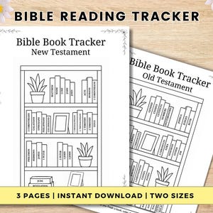 Bible Book Tracker Printable Bible Reading Tracker Bible Bookshelf Colouring Sheet Bible Checklist, Bible Study Guide Instant Download Bonus