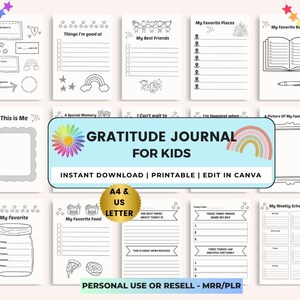 Editable Kids Planners MRR PLR Journal, Master Resell Rights, Mindfulness Journal, ADHD Planner School Chore Charts Download, Canva image 3