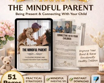 The Mindful Parent MRR Positive Parenting Guide PLR, Master Resell Rights, Parenting Resources, Done for You, Edit in Canva, Download