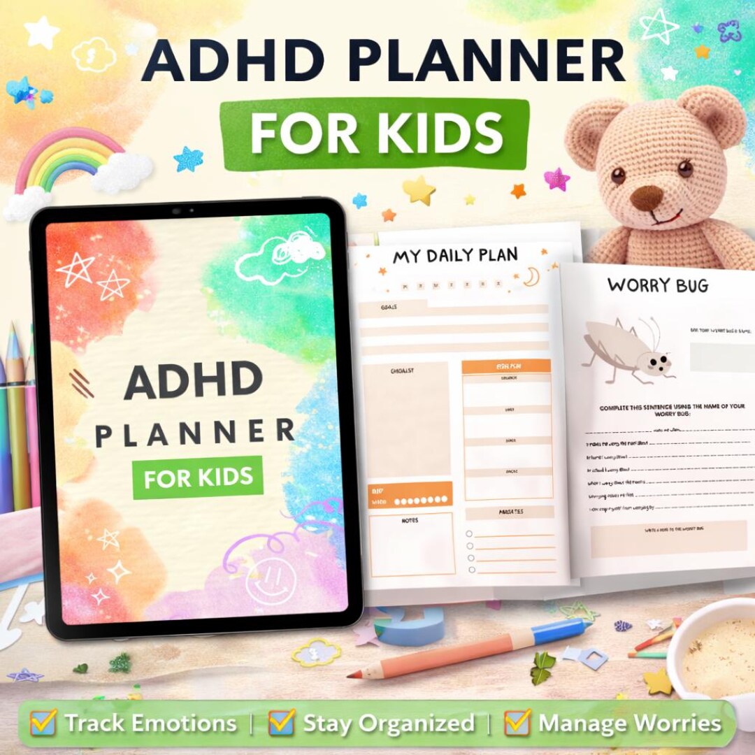 ADHD Planner for Kids Printable, MRR PLR, Master Resell Rights ...