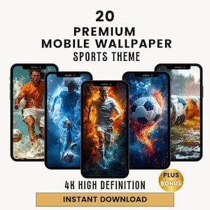 Mobile Wallpaper Soccer Phone Wallpaper Gift Bundle Lockscreen wallpaper Football Phone Background Sports Basketball Running Download Bonus