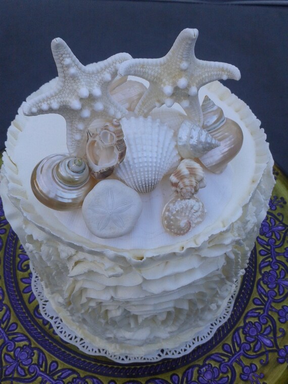 Beach Wedding Starfish Cake Topper Seashell Cake Top Seashell Wedding Sea Shells Destination Wedding Cake Top Starfish Cake Top