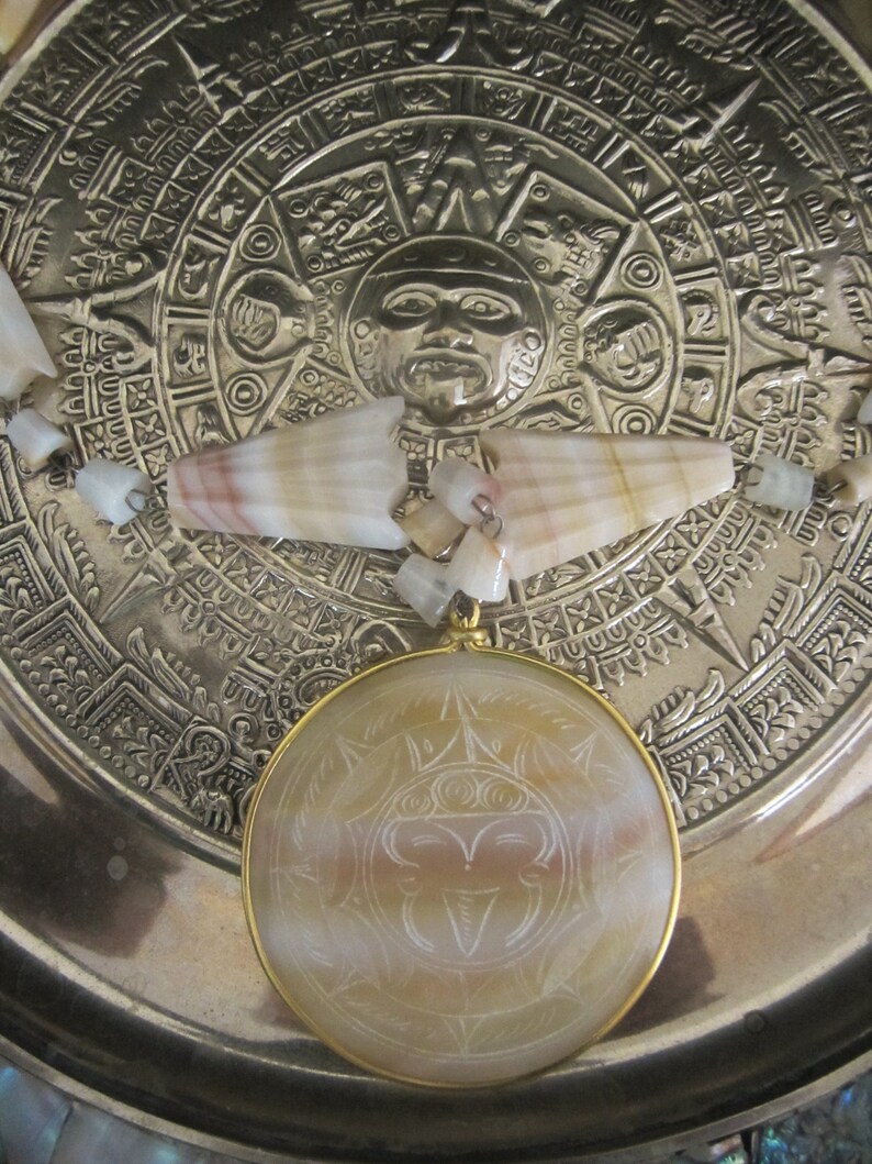 Aztec Solar Calendar Round Wall Plaqueintricate repoussé Etsy