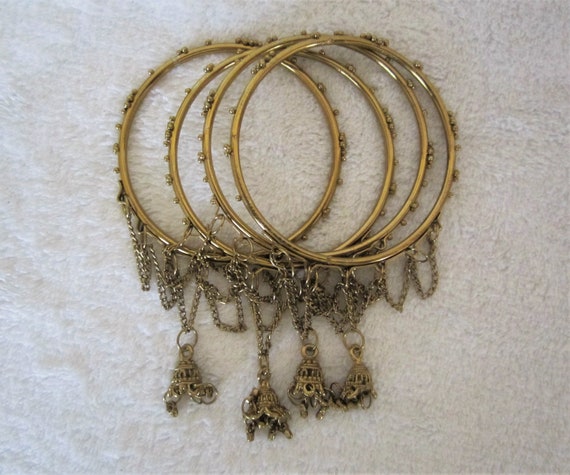 Gypsy/Boho Style Bangle Bracelets- vintage set of… - image 1
