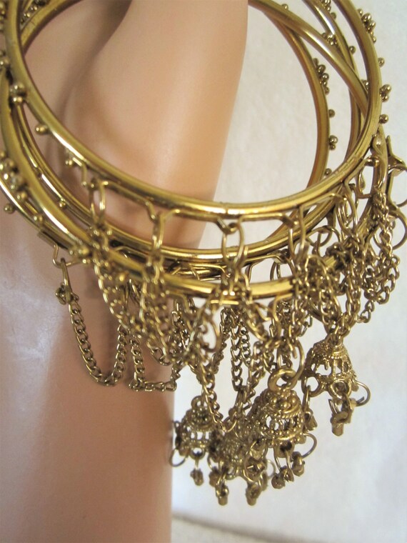 Gypsy/Boho Style Bangle Bracelets- vintage set of… - image 3