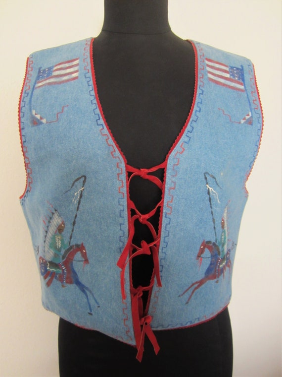 Western-Style Vest by Patricia Wolf -Denim Vest is
