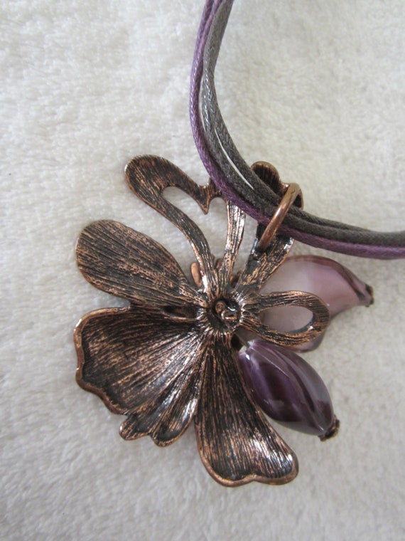 Five-Corded Choker Style Floral-Pendant Necklace … - image 4