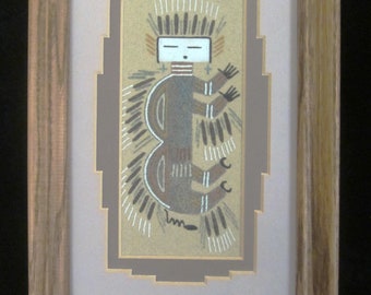 Navaho Sandpainting by Artist Daniel Smith, Jr. Certificate of Authenticity on the back side of the painting. Highly collectible Navaho Art!