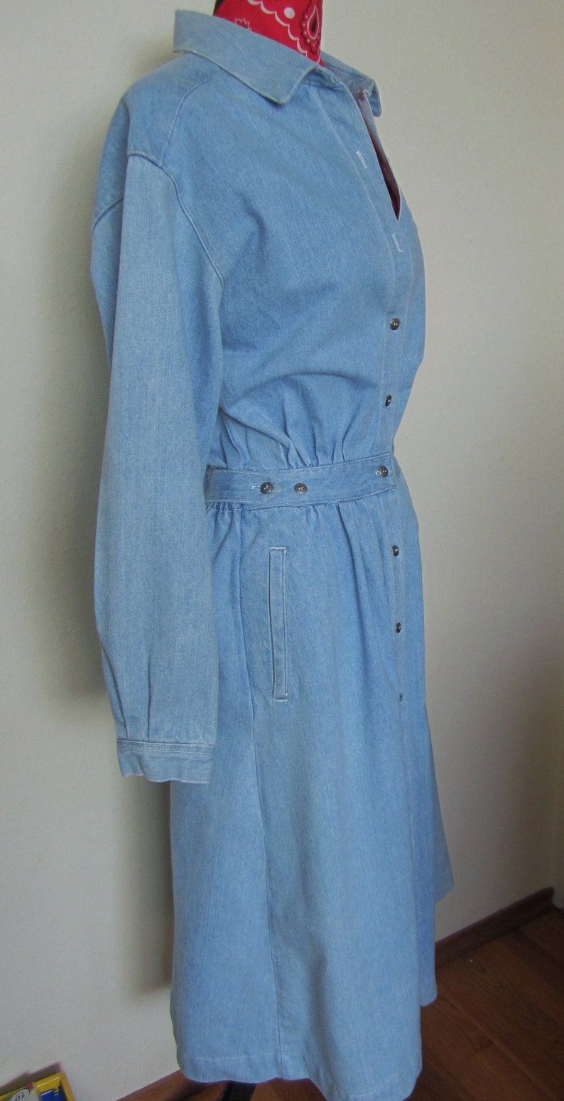 Vintage Faded Blue 80's 90's Denim Dress.the Dress - Etsy