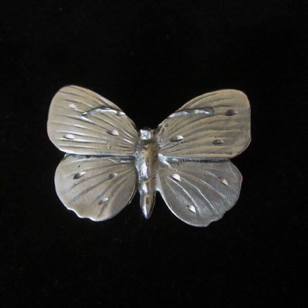 Fine Pewter Monarch Butterfly Brooch Hand-Crafted by Art Foundry in Oakland, CA. Will look great on silk scarf, hat, jacket & lapel. A GIFT!