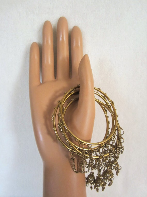 Gypsy/Boho Style Bangle Bracelets- vintage set of… - image 7
