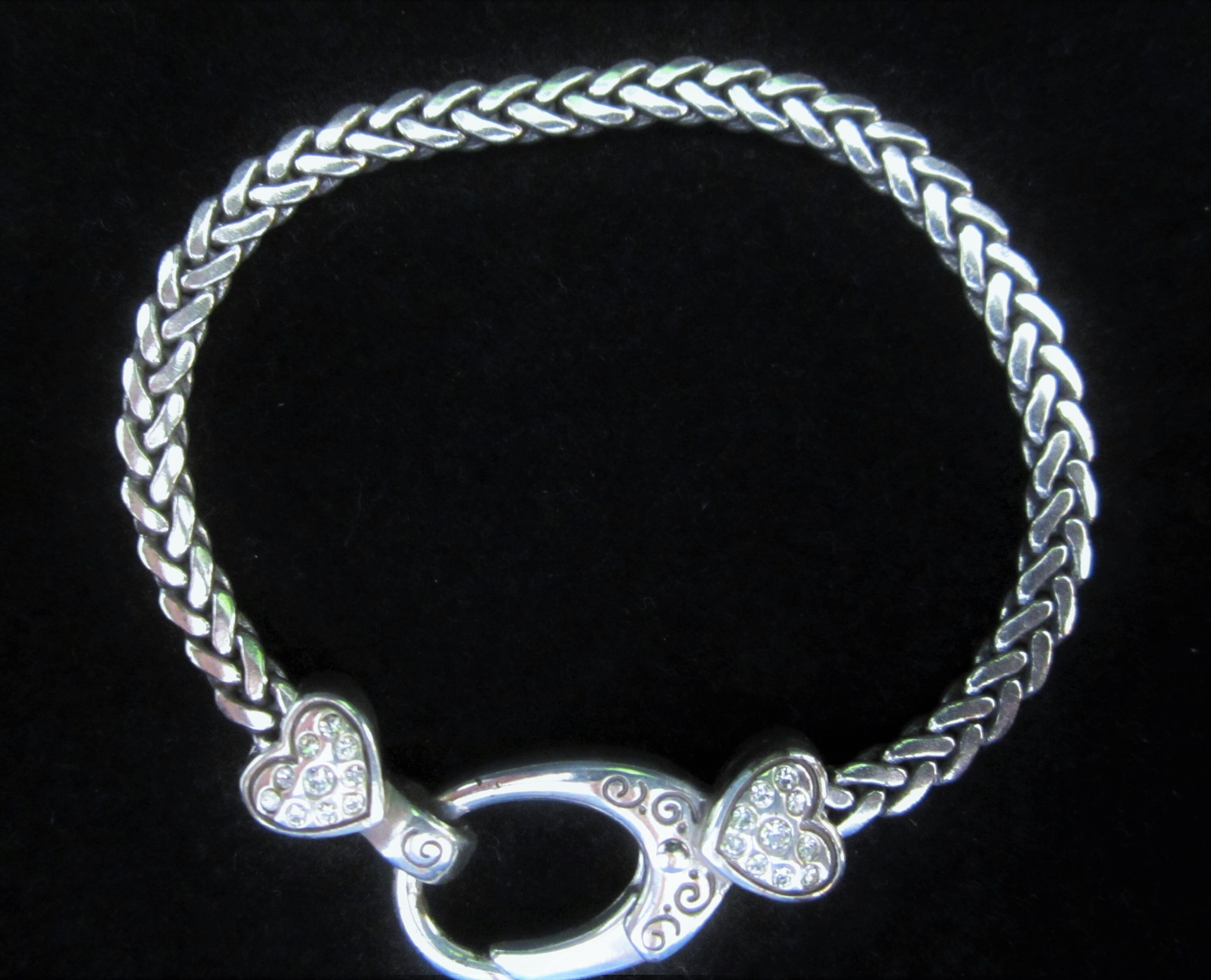 Silver Tone Snake Chain Bracelet with an ornate Tibetan Heart | Etsy