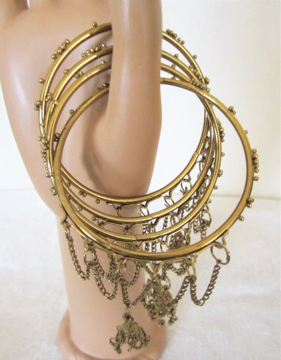 Gypsy/Boho Style Bangle Bracelets- vintage set of… - image 9