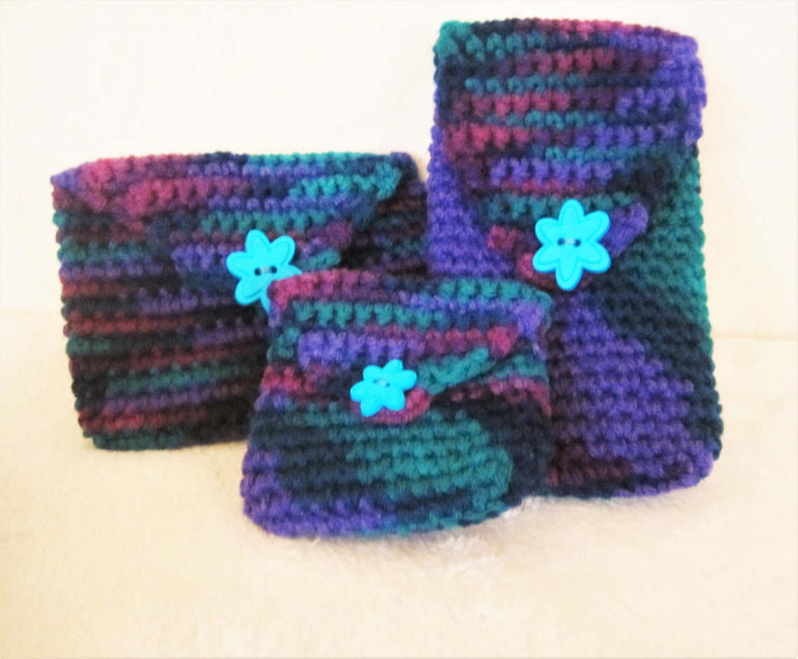 Multicolor-crochet Pouches/travel Set It Will Come in Handy - Etsy