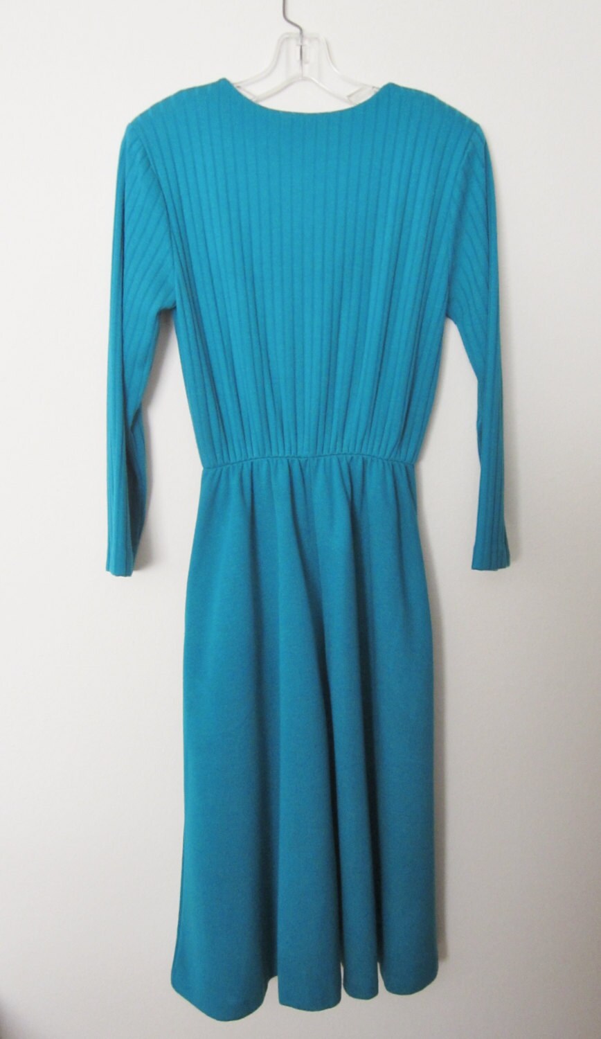 Womans 80s Dress by Willow Ridge-turquoise Color Crew - Etsy