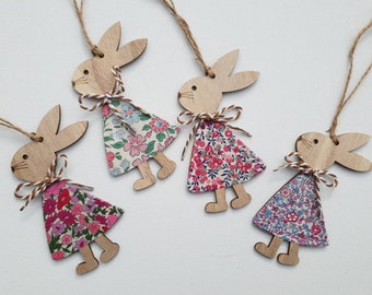 Liberty fabric Hanging Easter bunny decoration, Liberty of London easter decoration, Easter bunny decoration, Easter gifts