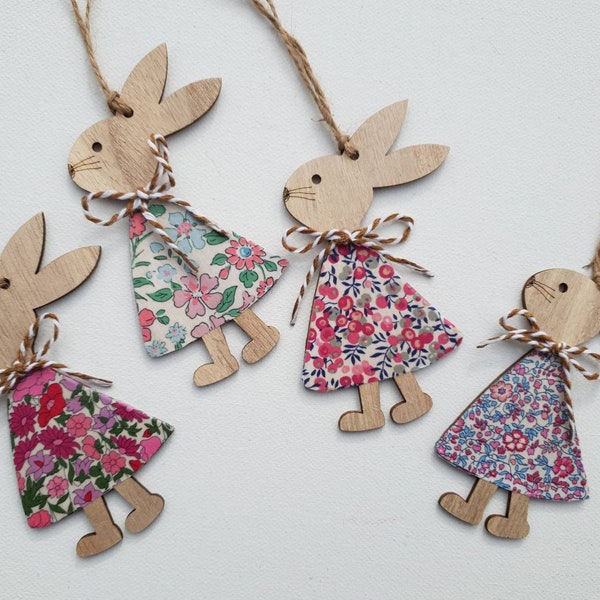 Liberty fabric Hanging Easter bunny decoration, Liberty of London easter decoration, Easter bunny decoration, Easter gifts