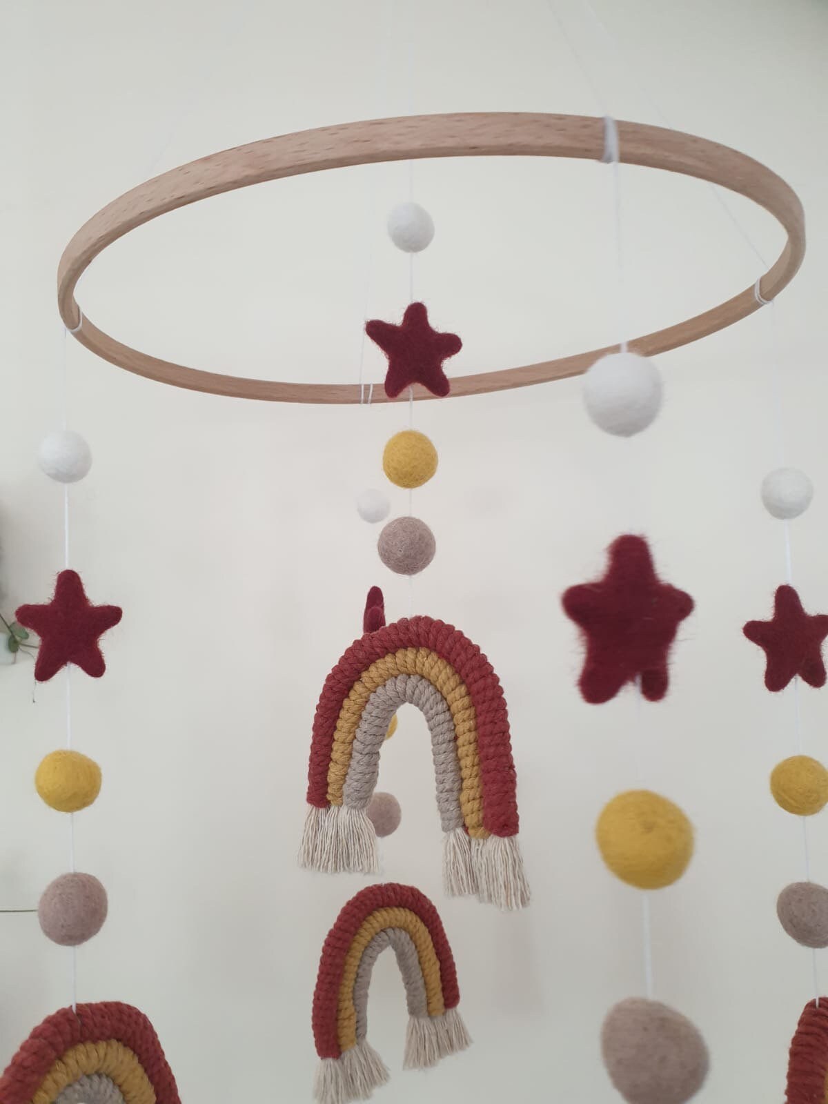 Rainbow cot mobile Boho cot mobile Boho rainbow nursery Etsy