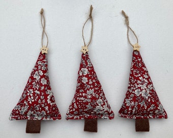 Liberty London Christmas  decorations / Set of 3 Christmas Tree decorations / Christmas decor / Christmas decorations / Liberty door hanger