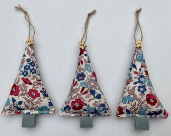 Liberty London Christmas  decorations / Set of 3 Christmas Tree decorations / Christmas decor / Christmas decorations / Liberty door hanger