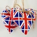 Queens Jubilee 2022 Decoration, Set of 2 Hanging hearts, Queens Jubilee Memorabilia