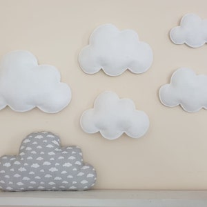 Set of five felt Cloud wall accessories, cloud wall decor, five cloud wall accessories, cloud decor, cloud nursery cloud mobile