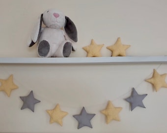 Nursery Garland / Cot garland / Baby garland / Star Garland / Nursery Decor / Yellow Nursery / Baby gift
