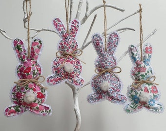Liberty fabric Hanging Easter bunny decoration, Liberty of London easter decoration, Easter decor, Easter tree decoration, Easter gifts