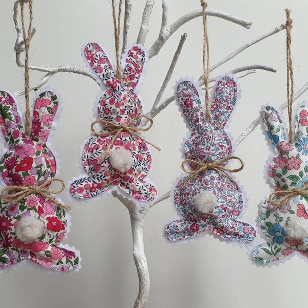 Liberty fabric Hanging Easter bunny decoration, Liberty of London easter decoration, Easter decor, Easter tree decoration, Easter gifts