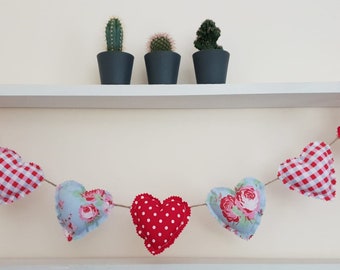 Cath Kidston Rosali blauwe, rode polkadot en geruite slinger/slinger