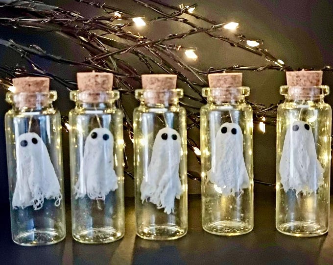 Ghost in a bottle, Halloween Hanging Decoration, Pet Ghost, Halloween Gift, trick or treat, boo gift, Halloween party decor