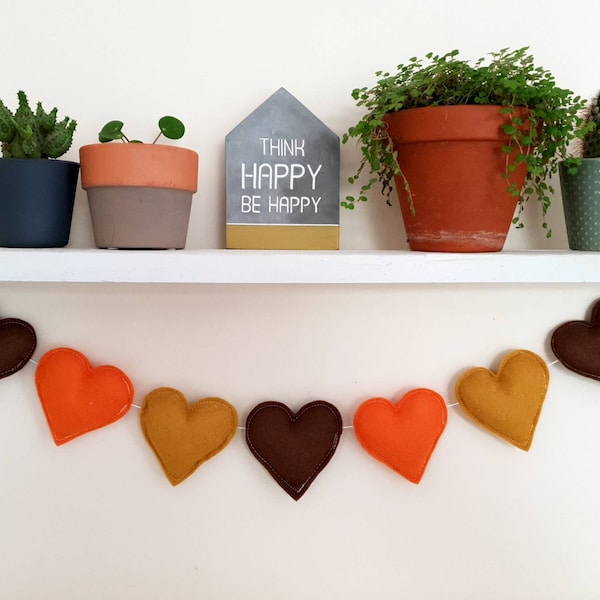 Autumn garland / Fall garland / Halloween garland / Autumn heart garland