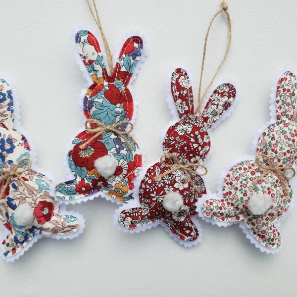 Liberty fabric Hanging Easter bunny decoration, Liberty of London easter decoration, Easter decor, Easter tree decoration, Bunny decoration